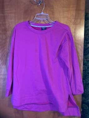 Zelos Women’s 0X Pink Activewear Pullover Sweatshirt Tunic Side Slit Top Plus Si